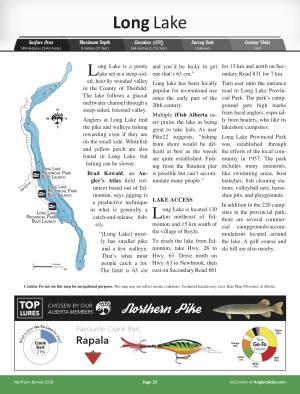 Long Lake Fishing Map Long Lake, Alberta | Angler's Atlas