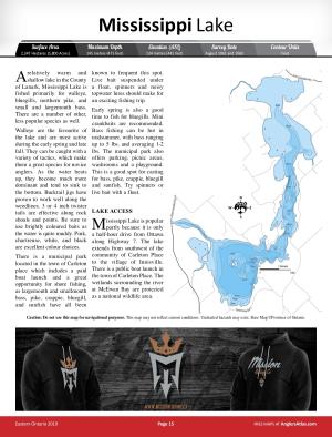 Mississippi Lake Fishing Map Mississippi Lake, Ontario | Angler's Atlas