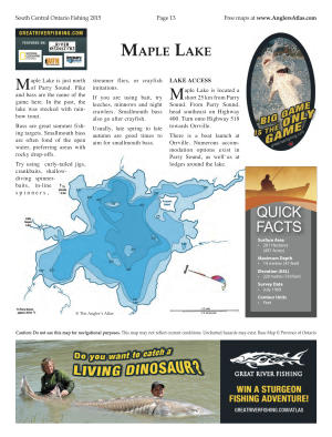 Maple Lake Fishing Map Maple Lake, Ontario | Angler's Atlas