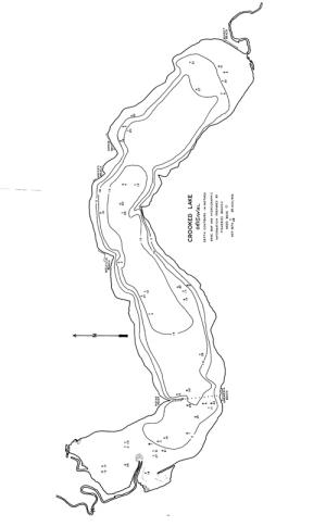 CROOKED LAKE Fishing Map