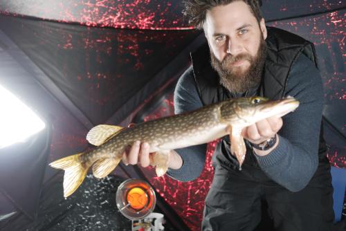 Ice Fishing For Pike at Lac St Anne Alberta