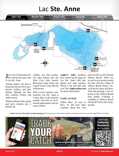 LAC STE. ANNE, Alberta Angler's Atlas