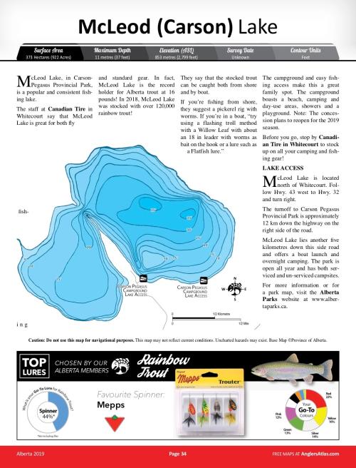 MCLEOD LAKE, Alberta Angler's Atlas